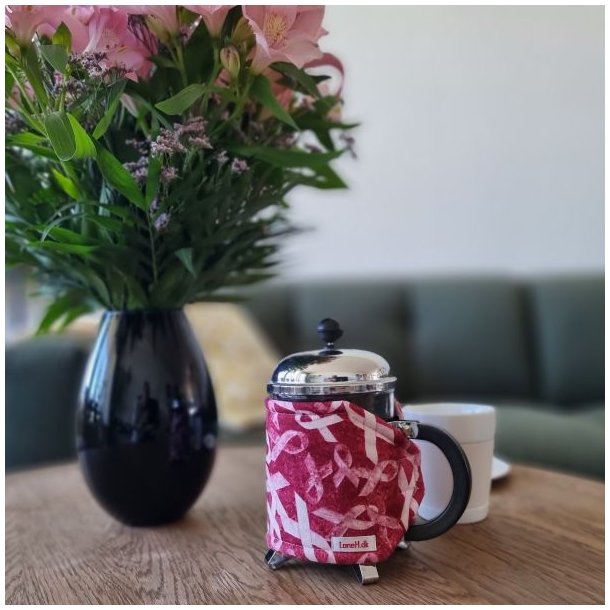 Kaffevarmer med "Stt Brysterne" sljfer - 4 kop stempelkande