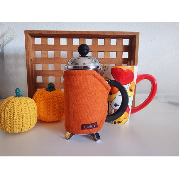 Kaffevarmer i cognacfarvet bomuld