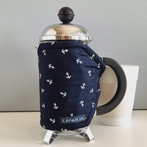 Kaffevarmer med hvide ankre - lille stempelkande