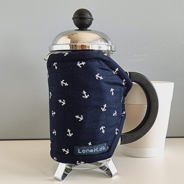 Kaffevarmer med hvide ankre - lille stempelkande