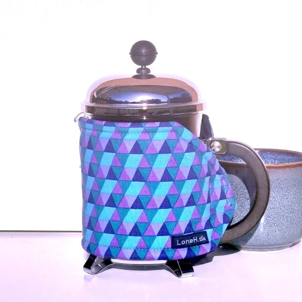 Kaffevarmer i turkis, bl og lilla til halv liter