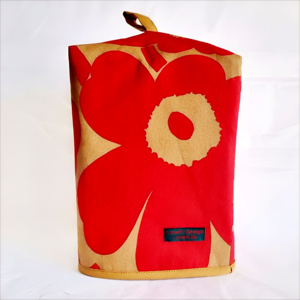 Kaffeh�tte i Marimekko stof - stor stempelkande 