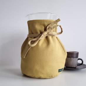 Kaffetaske til PourOver kaffekande oliven gul