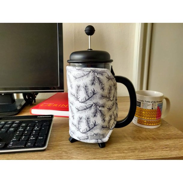 Kaffevarmer hvid med sorte grene til 8 kopper kanden