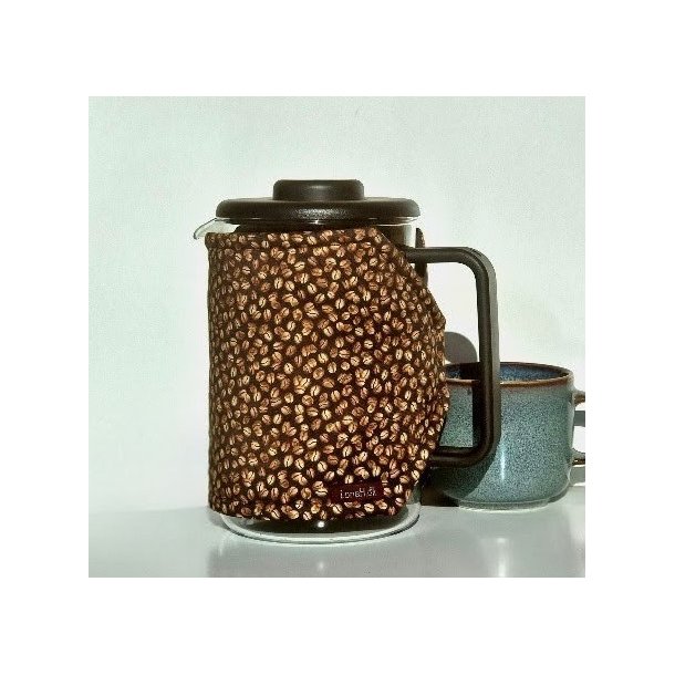 Kaffevarmer med kaffebnner - 12 kopper stempelkande