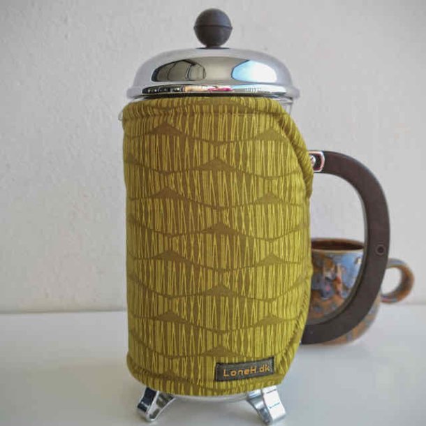 Kaffevarmer i karrygul med blger