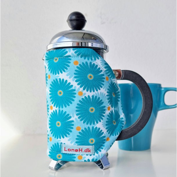 Kaffevarmer med bl kornblomster