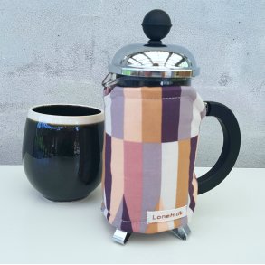 Kaffevarmer i pudderfarver - lille stempelkande