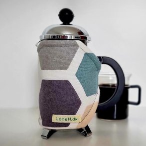 Kaffefrakke med et fint sekskantet mnster