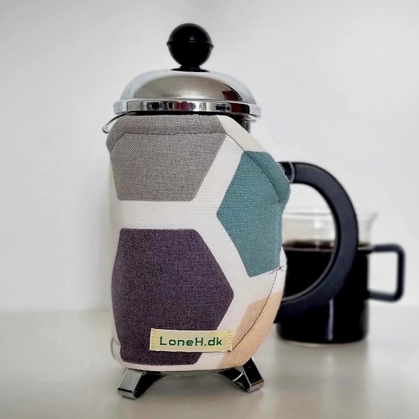 Kaffefrakke med et fint sekskantet mnster