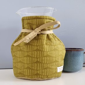 Kaffetaske i karrygul med blger til PourOver kaffekande