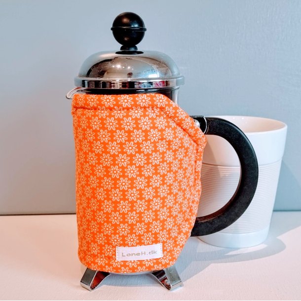 Kaffevarmer i orange til den lille stempelkande