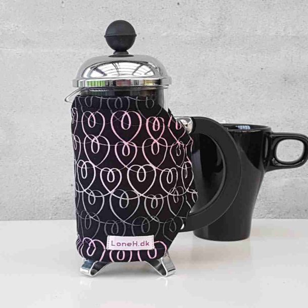 Kaffevarmer med hjerter til 2-3 kopper kanden