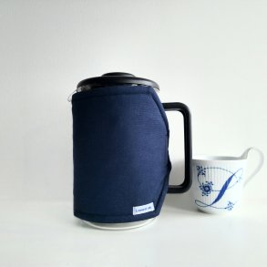 Kaffevarmer i marinebl� - 12 kopper stempelkande 