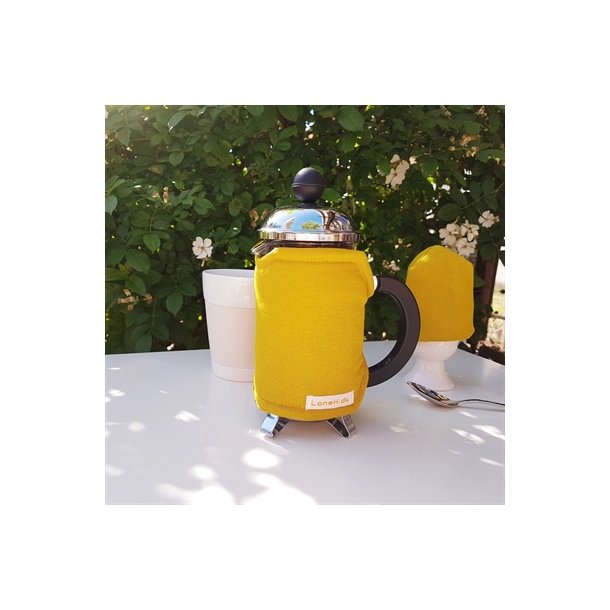 Kaffefrakke i mrk gylden til lille kande