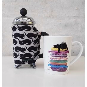 Kaffevarmer med sorte katte 2-3 kopper