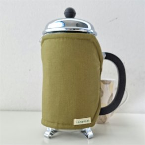 Kaffefrakke til stempelkande i olivengrn 