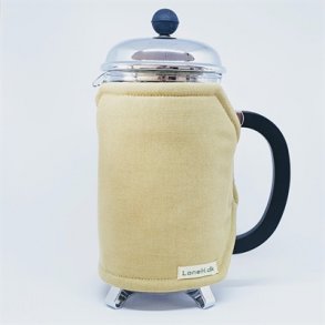 Kaffevarmer i lys okker - 8 kopper stempelkande