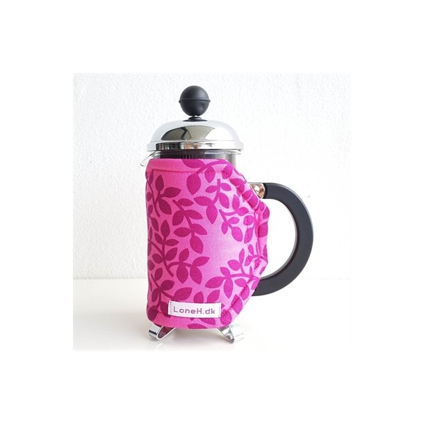 Kaffevarmer i pink til 2-3 kopper kanden