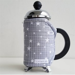 Kaffevarmer i gr med stjerner 2-3 kopper kanden