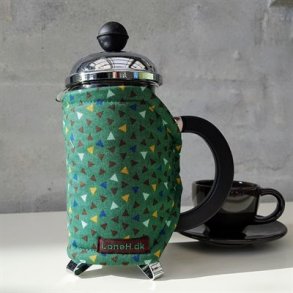 Kaffevarmer i mrke grn lille stempelkande