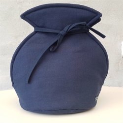 Tetaske i mrk marinebl kraftig bomuld