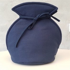 Tetaske i mrk marinebl kraftig bomuld